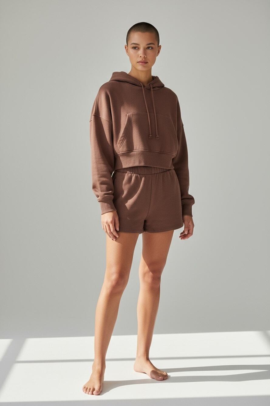 Pacsun French Terry Club Sweat Shorts Brown Small Lounge Cozy